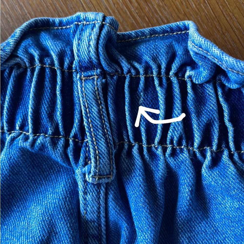OAK + FORT Denim Paper Bag Shorts in Medium Wash • Size XS - Picture 9 of 10